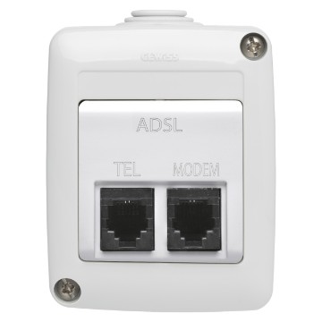 Base doble con filtro ADSL - IP40