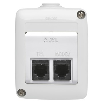 Base doble con filtro ADSL - IP40 Base doble con filtro ADSL - IP40