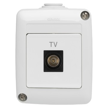 Bases coaxiales TV (5-2400 Mhz) apantallamiento clase A - conector IEC macho ø 9,5 mm - IP40