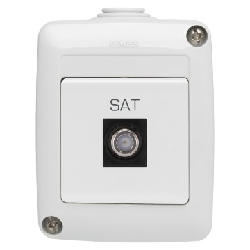 Bases coaxiales TV (5-2400 Mhz) apantallamiento clase A - conector F hembra - IP40 Bases coaxiales TV (5-2400 Mhz) apantallamiento clase A - conector F hembra - IP40