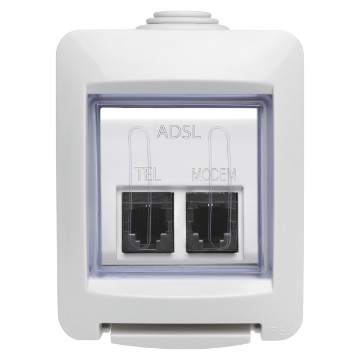 Base doble con filtro ADSL - IP55 Base doble con filtro ADSL - IP55