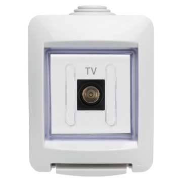 Bases coaxiales TV (5-2400 Mhz) apantallamiento clase A - conector IEC macho ø 9,5 mm - IP55 Bases coaxiales TV (5-2400 Mhz) apantallamiento clase A - conector IEC macho ø 9,5 mm - IP55