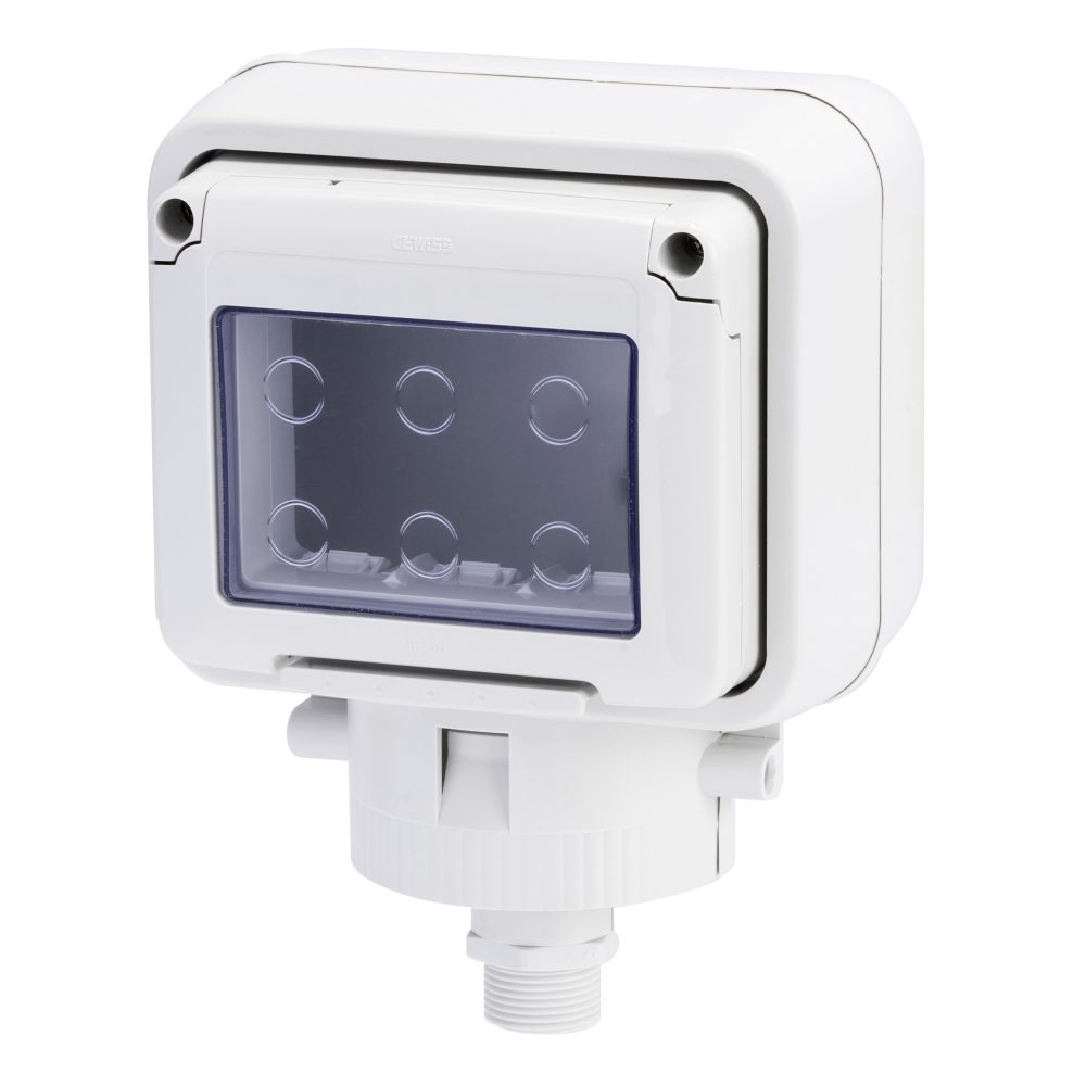  gehäuse für system-geräten - wassergeshütze - 3 module - mastaufsatz - grau ral 7035 - ip55