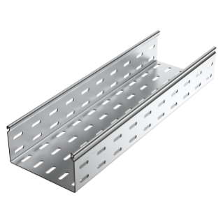 CABLE TRAY WITH TRANSVERSE RIBBING IN GALVANISED STEEL - BRN95 - WIDHT 395MM - FINISHING HDG