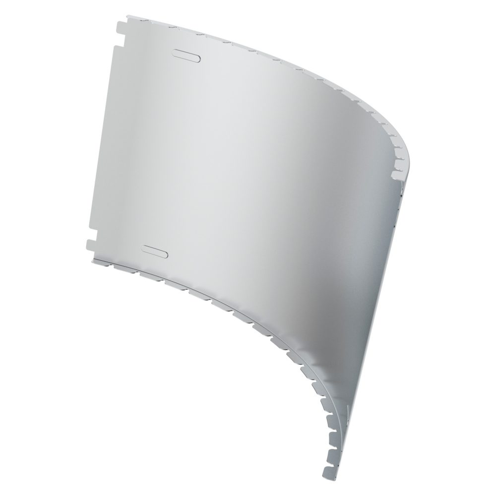  couvercle pour coude convexe 90°- brx95/brn95 hl/brn 95np - largeur 215mm - rayon 150° - finition z275