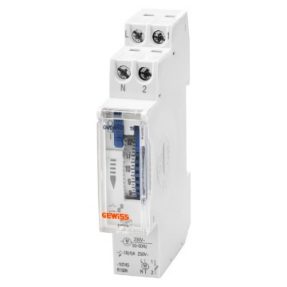interruttore orario giornaliero compatto - riserva ricarica 150h - 1 contatto na - 1 modulo