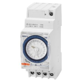 interruttore orario giornaliero - riserva carica 150h - 1 contatto in scambio - 2 moduli