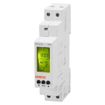 compacte wekelijkse tijdschakelaar - laadreserve 4 jaar - 1 no-contact - 1 module