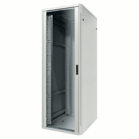 armoir au sol 19" - metal - porte trasparent - 4 montants - 42u - 800x1985x1000 - gris ral 7035