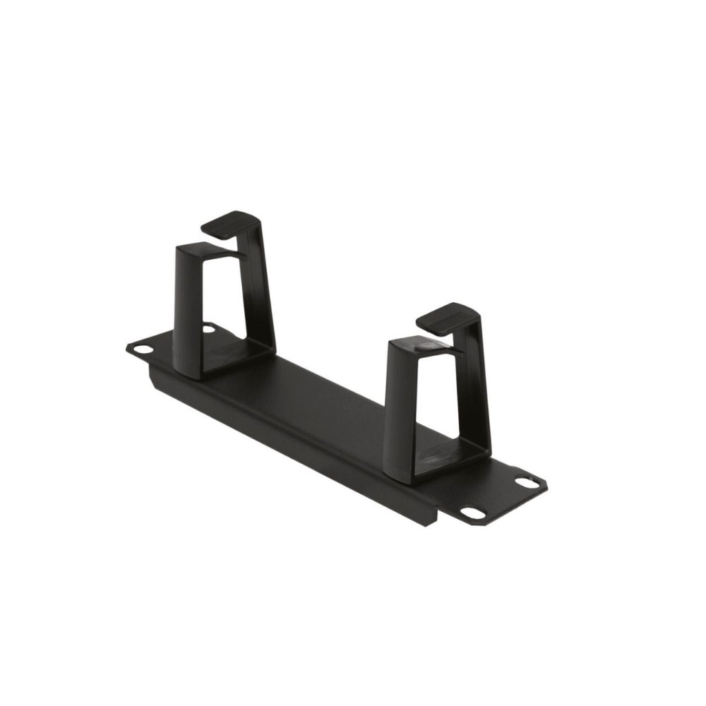  PANNELLO PASSACAVI 10” - 2 ANELLI - 1U - NERO