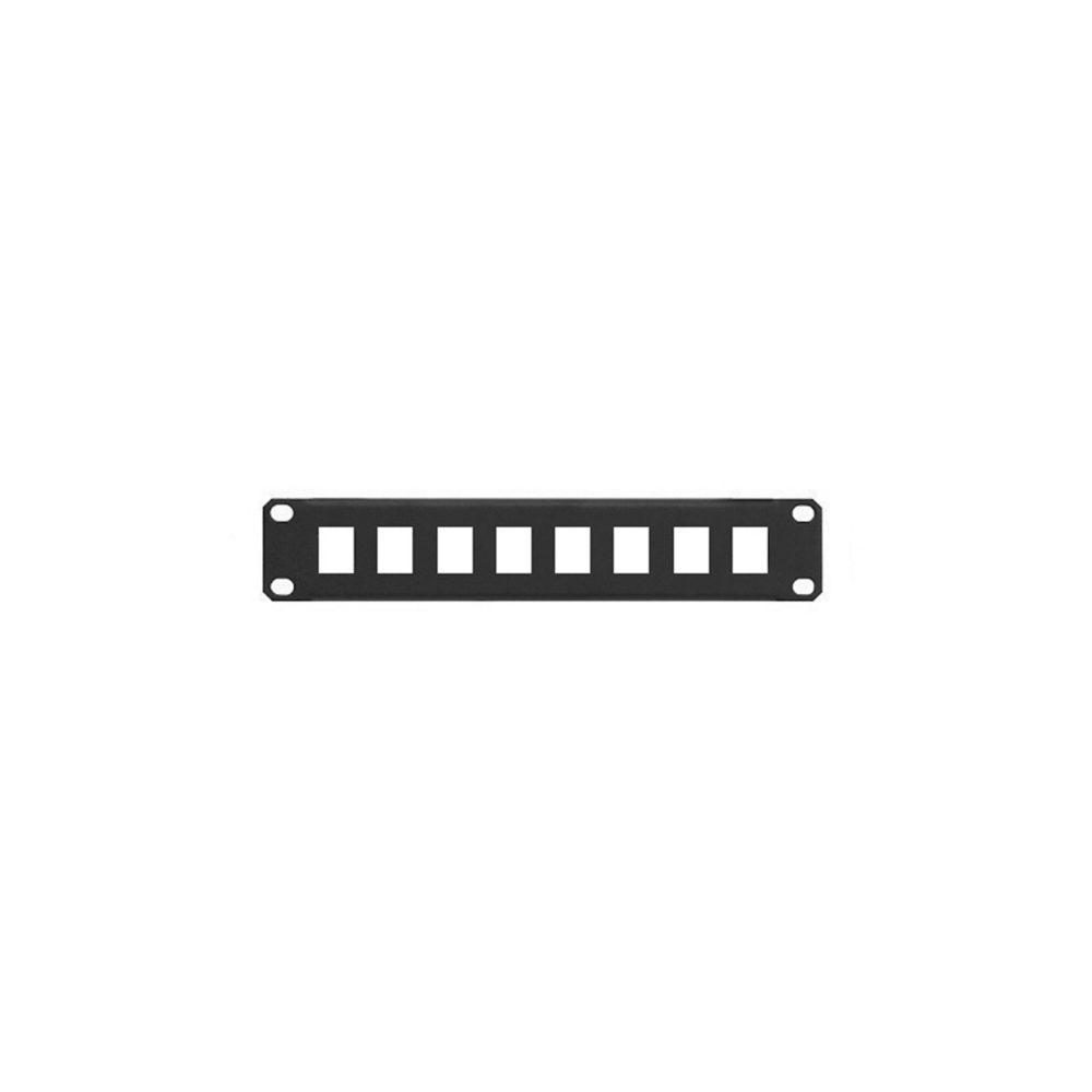  pannello di permutazione vuoto 10" - predisposto per 8 prese rj45 utp/ftp - 1u - nero