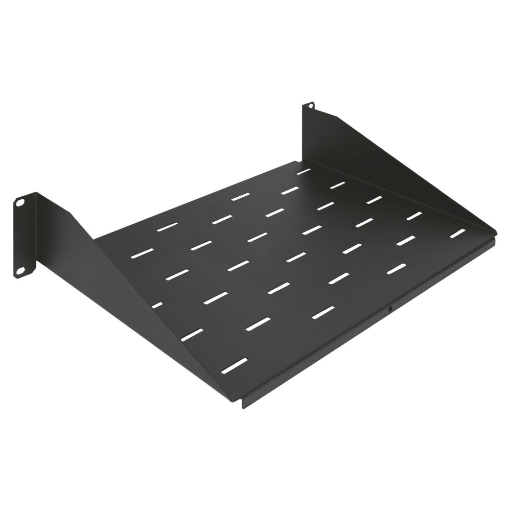 19'' fixed shelf - depth 260mm - 2u - black