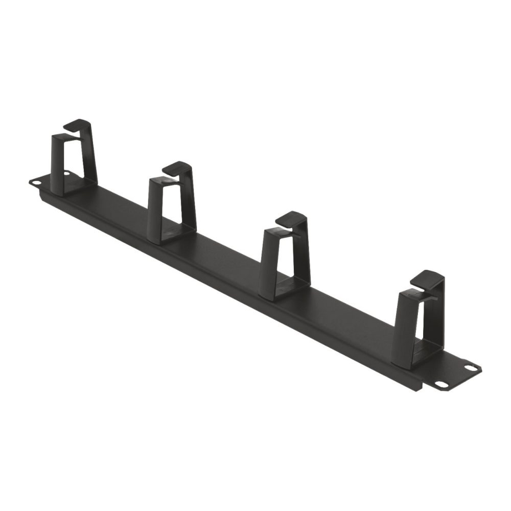  PANNELLO PASSACAVI 19"- CON 4 ANELLI - 1U - NERO