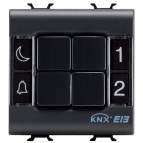 pulsantiera - knx - 4 canali - 2 moduli - nero - chorusmart