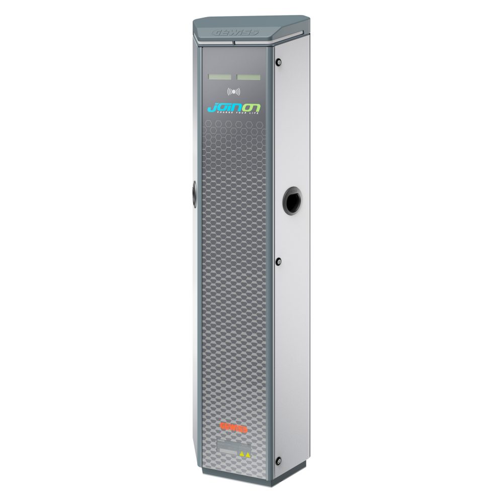  colonnina i-on - stazione di ricarica da pavimento - rfid - 22 + 22 kw - ip55