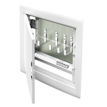 Multimedia enclosure compact version 36 DIN modules - White ral 9016 - Blank door