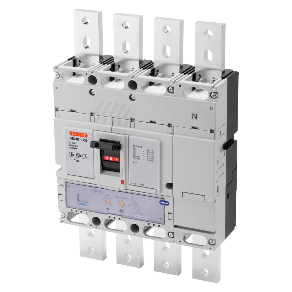  msxe 1000 - interruttore con sganciatore elettronico scatolato - lsig - 50ka 4p 1000a 690v