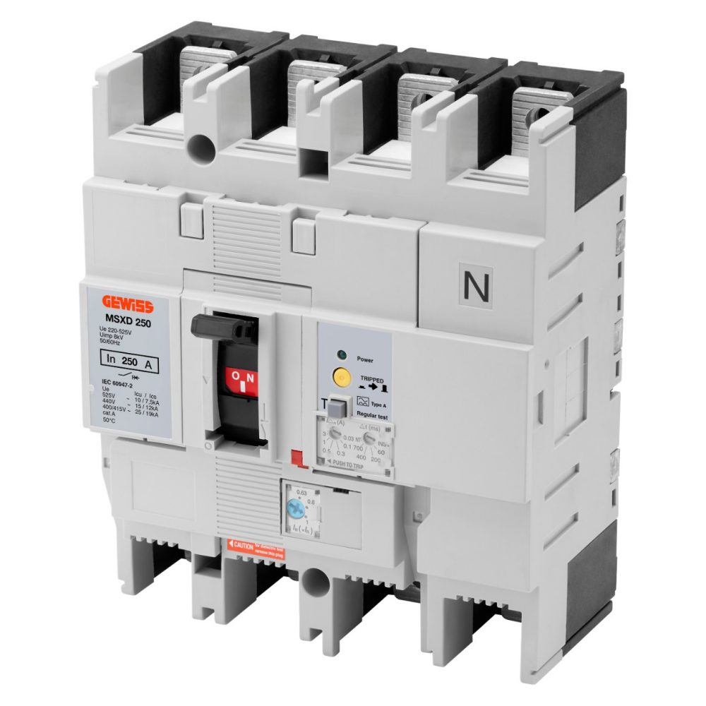 msxd 160 3p+n 160a 25ka trmf term.fc vermogensautomaat met aardlekbeveiliging - thermisch instelbaar