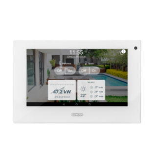 7&quot; TOUCH SCREEN PANEL WITH VIDEO ENTRYPHONE AND SYSTEM SUPERVISION FUNCTIONS - WHITE 