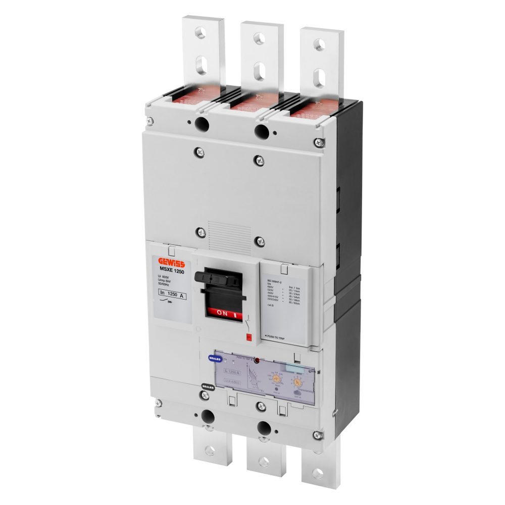  msxe 1250 - mccb's avec décharge électronique - interverrouillé lsi - borne avant - 50ka 3p 1250 a 690 v