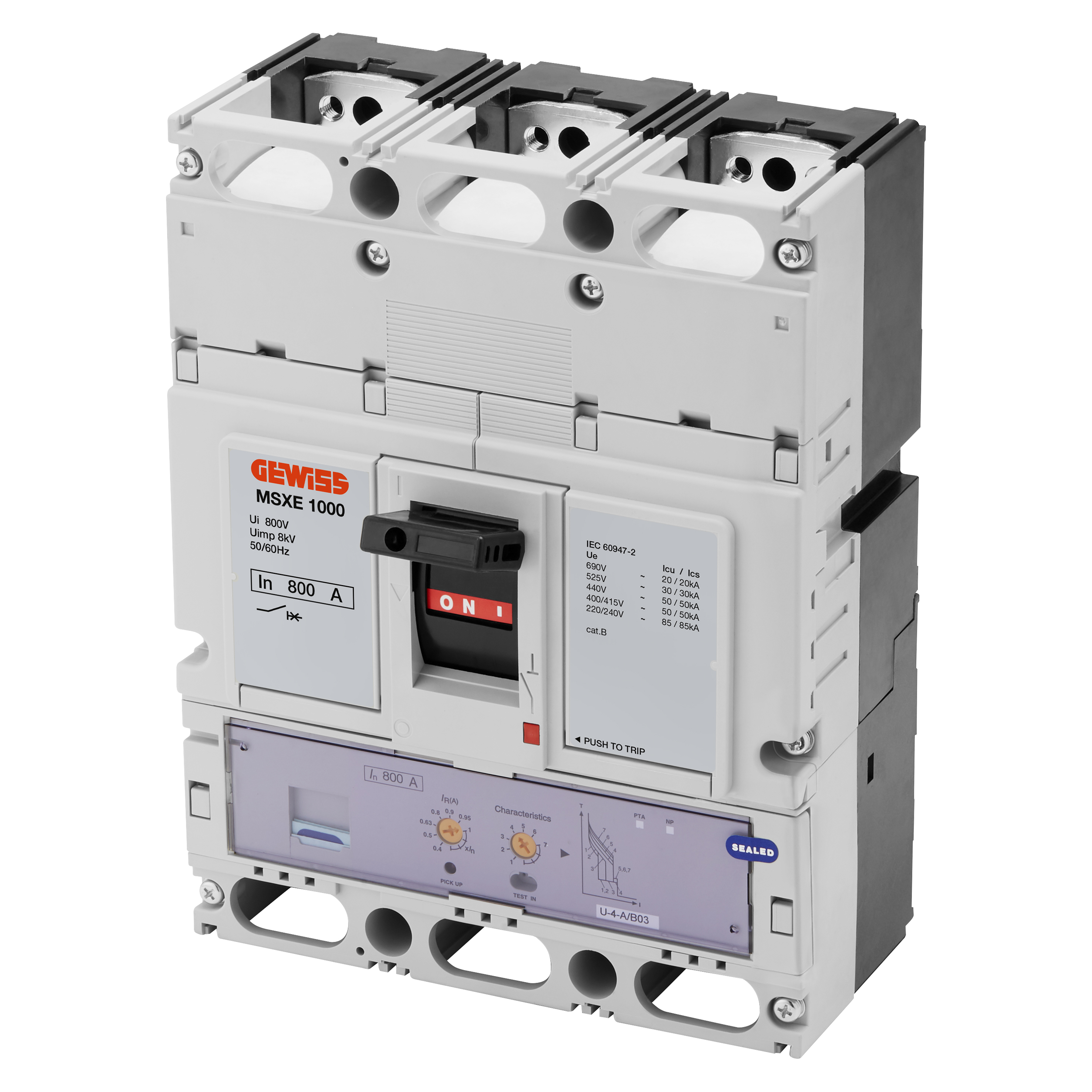 MSXE 1000 - MCCB WITH ELECTRONIC RELEASE - LSI - 70kA 3P