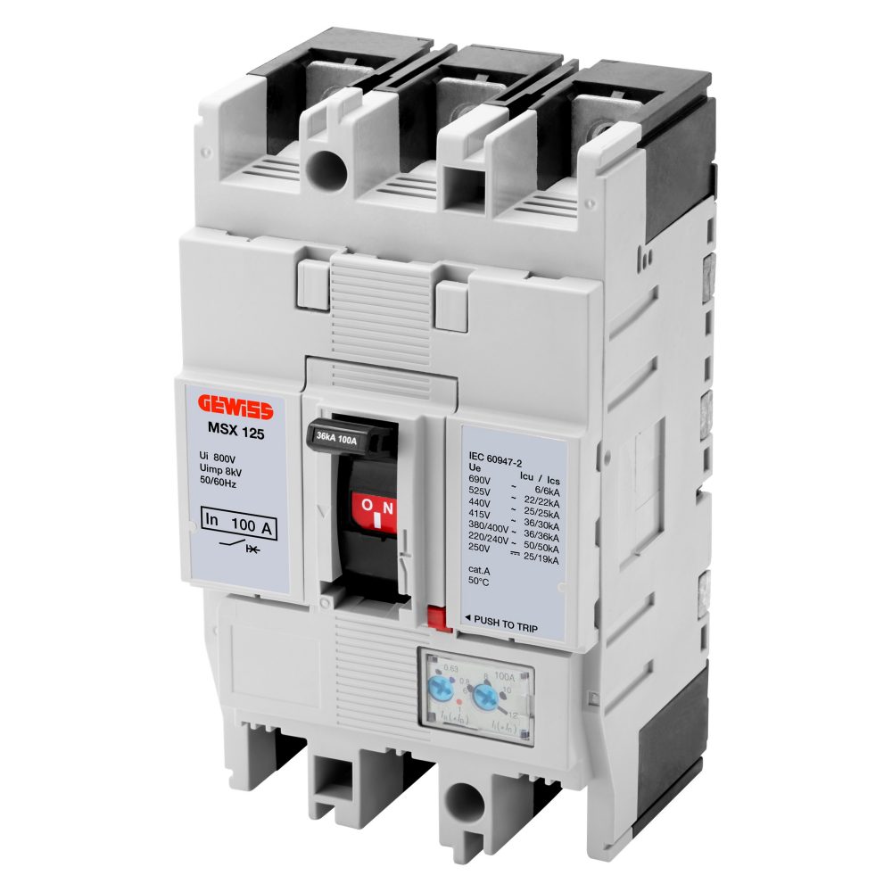  msx 125 - disjoncteur à boîtier moulé - thermique ajustable et magnétique ajustable - 65 ka 3p 20 a 690 v