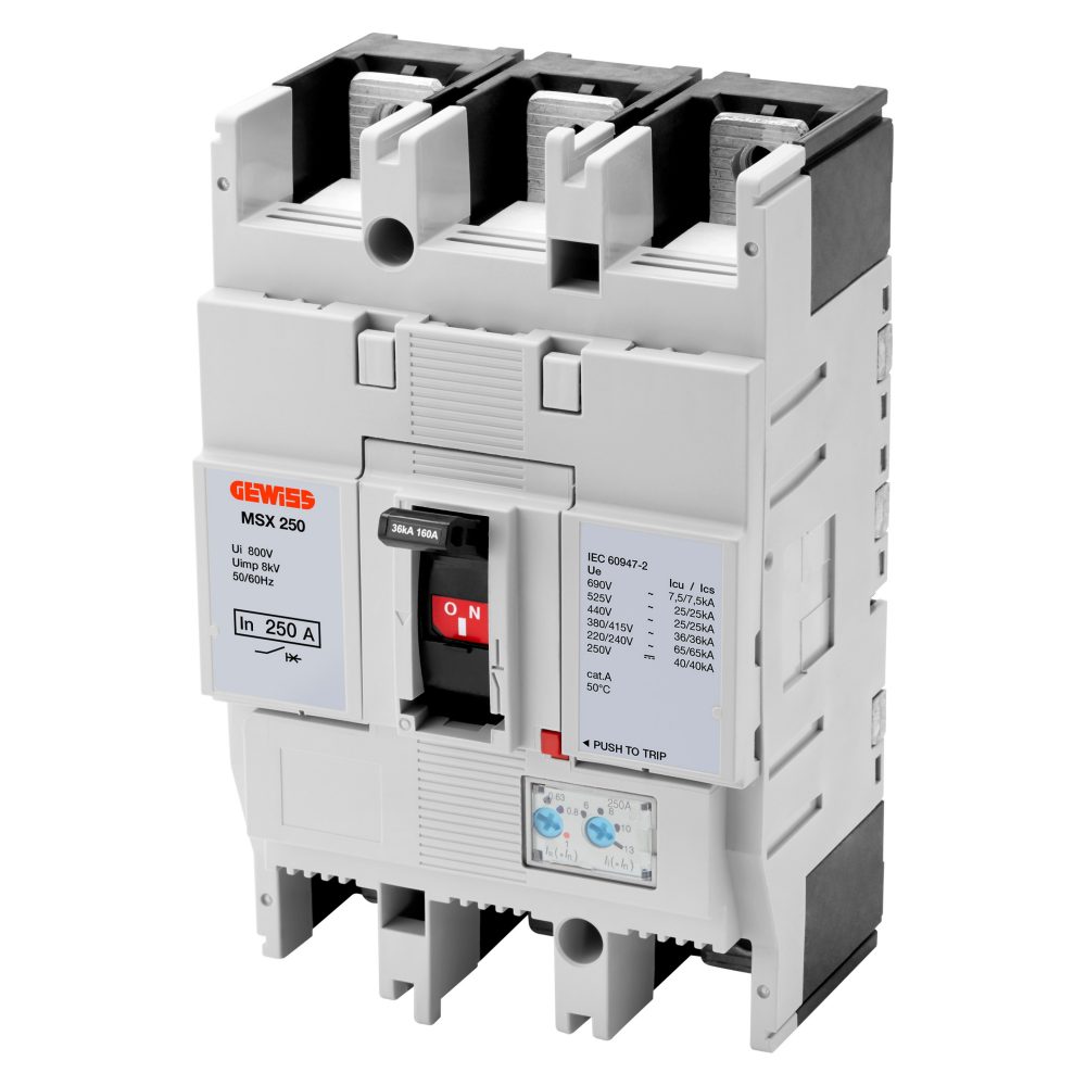  msx 160 - mccb - thermal adjustable - magnetic adjustable - 65ka 3p 160a 690v