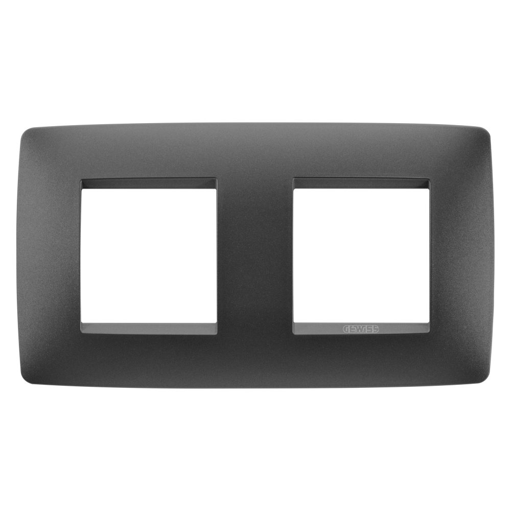  placa one international - tecnopolímero barnizado - 2+2 módulos horizontal - negro satinado - chorusmart