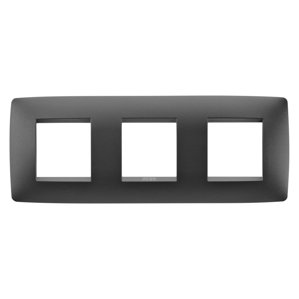  one international plate - painted technopolymer - 2+2+2 modules horizontal - satin black - chorusmart