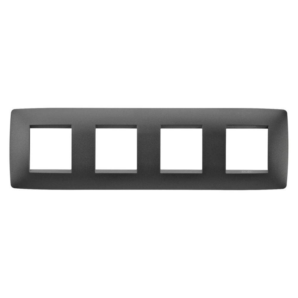  ONE INTERNATIONAL PLATE - PAINTED TECHNOPOLYMER - 2+2+2+2 MODULES HORIZONTAL - SATIN BLACK - CHORUSMART