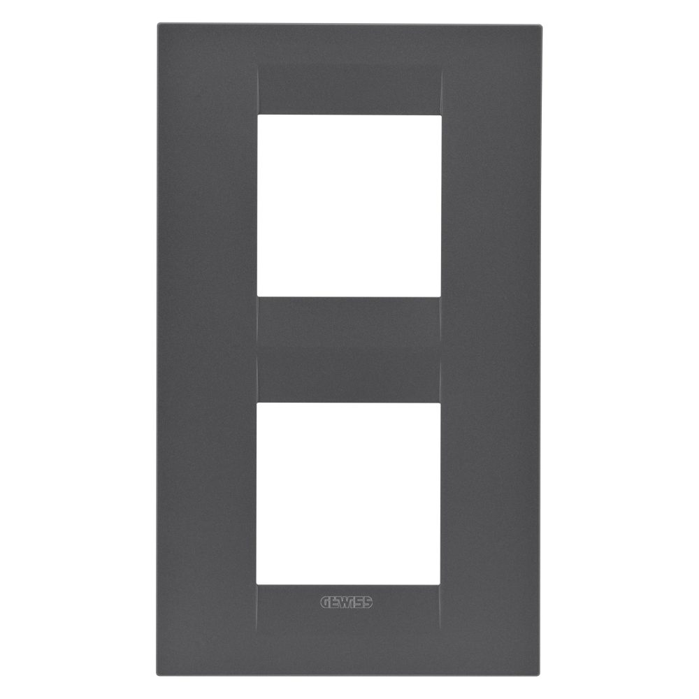  placca geo international - in tecnopolimero verniciato - 2+2 posti verticale - nero satinato - chorusmart