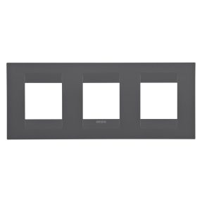 abdeckrahmen geo international - in lackiertem technopolymer - 2+2+2 module horizontal - schwarz satiniert - chorusmart