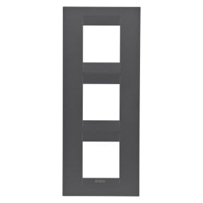 abdeckrahmen geo international - in lackiertem technopolymer - 2+2+2 module vertikal - schwarz satiniert - chorusmart