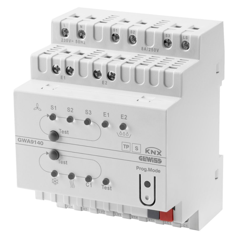 actuador fan coil - knx - ip20 - 4 módulos din