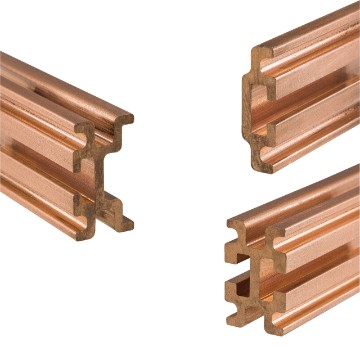 Pair of copper shaped busbars for QDX 1600H distribution boards Pair of copper shaped busbars for QDX 1600H distribution boards