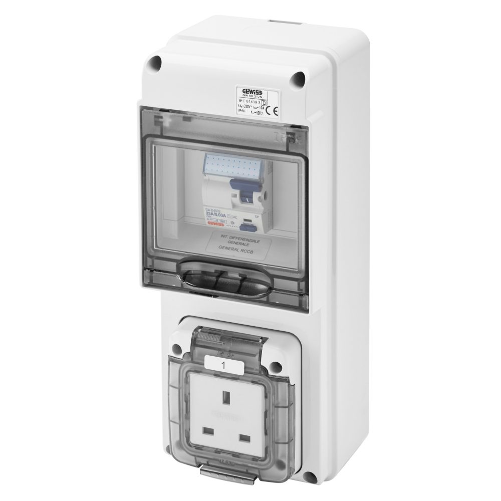  q-din 5 dbo - 1 coscket-outlet english standard - ip44