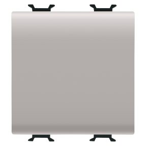 pulsante unipolare 250v ac - morsetti cablaggio rapido - na 16a - tasto neutro - 2 moduli - natural beige satinato - chorusmart