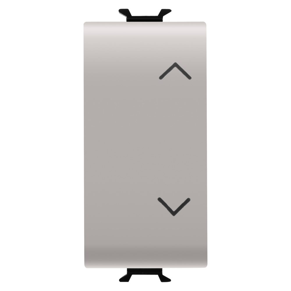  commutatore unipolare 250v ac - 10ax - tasto neutro - simbolo su-giu' - 1 modulo - natural beige satinato - chorusmart