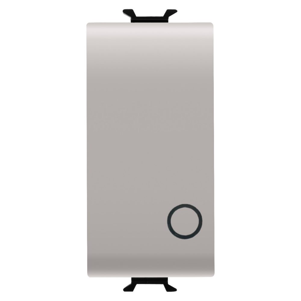  PULSANTE BIPOLARE 250V ac - NA 16A - TASTO NEUTRO - SIMBOLO 0 - 1 MODULO - NATURAL BEIGE SATINATO - CHORUSMART