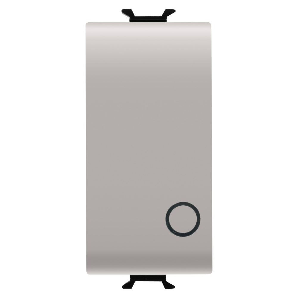  push-button 2p 250v ac - no 16a - neutral button - symbol 0 - 1 module - natural satin beige - chorusmart