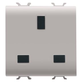 prise norme britannique 250 vca - 2p+t 13a - 2 groupe - beige naturel satin - chorusmart