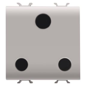 prise norme indienne / sud-africaine 250 vca - 2p+t 16a - 2 modules - beige naturel satin - chorusmart