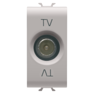 COAXIAL TV SOCKET-OUTLET, CLASS A SHIELDING - IEC MALE CONNECTOR 9,5mm - DIRECT WITH CURRENT PASSING - 1 MODULE - NATURAL SATIN BEIGE - CHORUS
