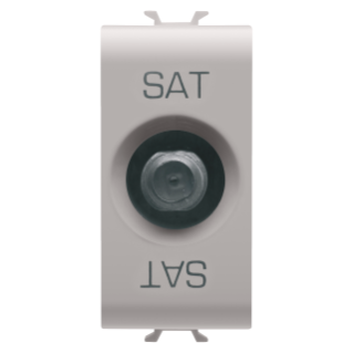 COAXIAL TV/SAT SOCKET-OUTLET, CLASS A SHIELDING - FEMALE F CONNECTOR - DIRECT WITH CURRENT PASSING - 1 MODULE - NATURAL SATIN BEIGE - CHORUS