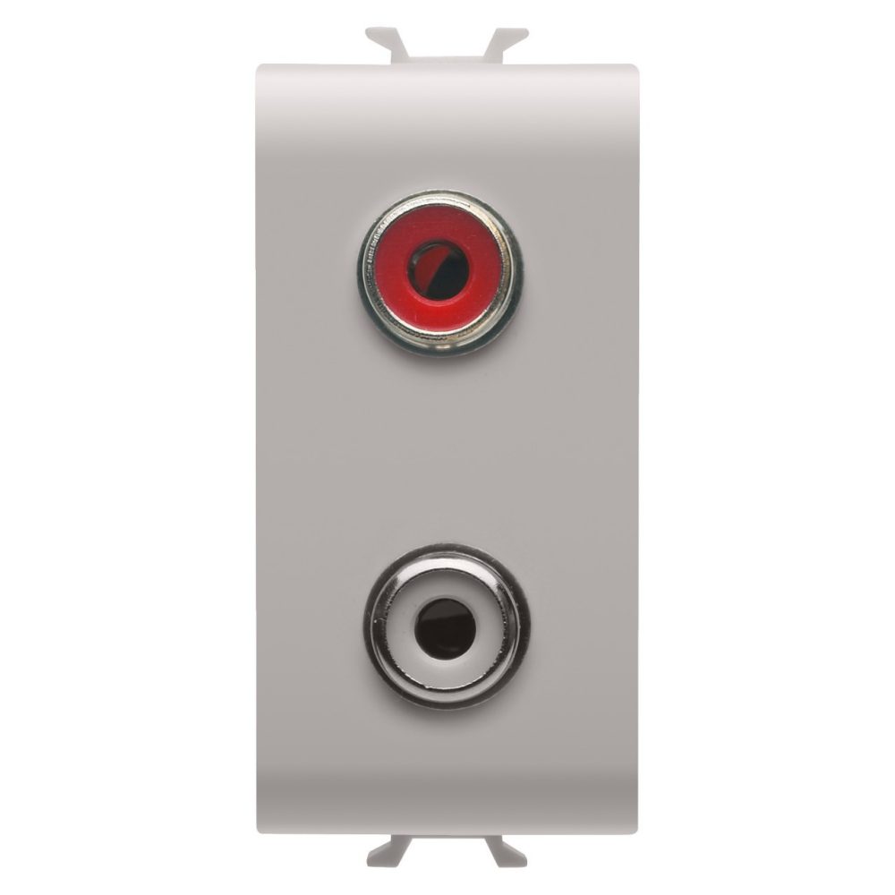  AUDIO AND VIDEO SOCKET - DOUBLE RCA - 1 MODULE - NATURAL SATIN BEIGE - CHORUSMART
