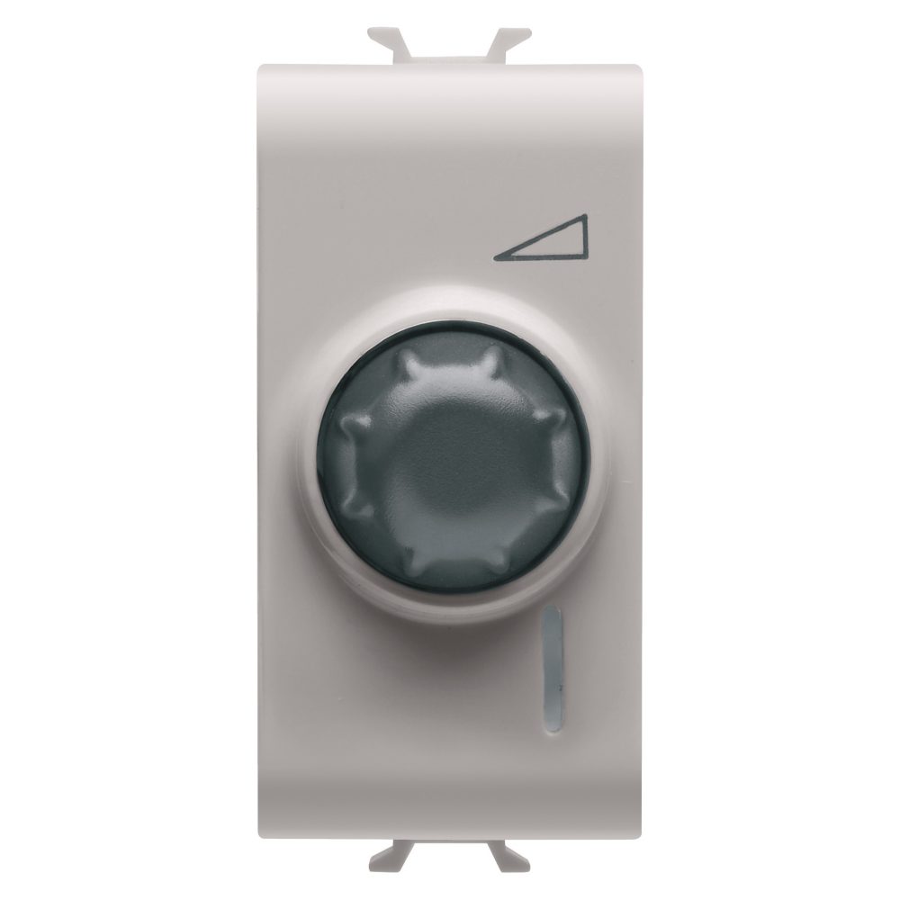  regulador electrónico rotativo - desviador - 230v ac 50/60hz - resistivo 100-500w / inductivo 100-500va - 1 módulo - beige natural satinado- chorusmart