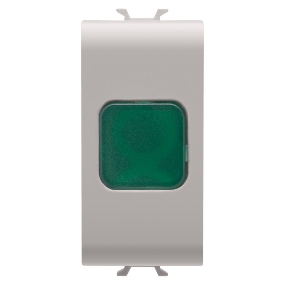 single indicator lamp - green - 1 module - natural satin beige - chorusmart