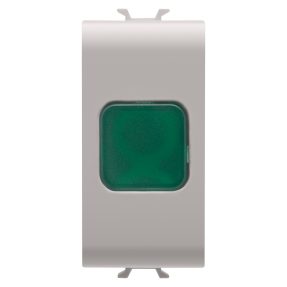 lampe témoin unique - vert - 1 module - beige naturel satin - chorusmart