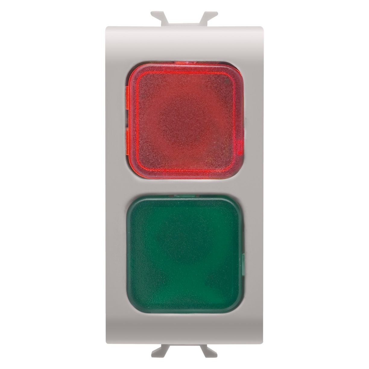 DOUBLE INDICATOR LAMP - RED/GREEN - 1 MODULE - NATURAL SATIN BEIGE ...