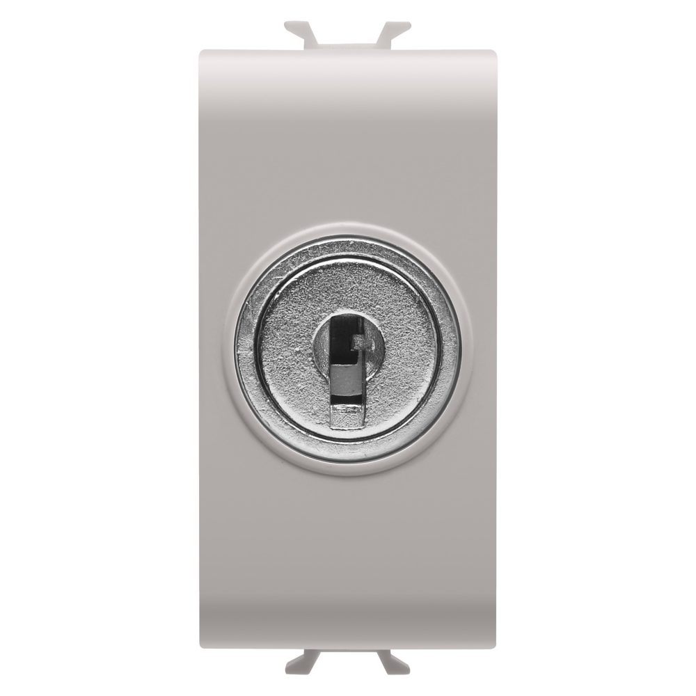  deviatore unipolare 250v ac - 10ax - con chiave - 1 modulo - natural beige satinato - chorusmart